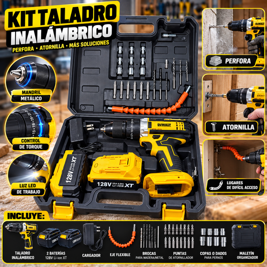 DEWALT 128 V TALADRO 2 BATERIAS